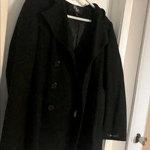 Black Wool Coat - large